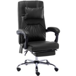 Chaise de bureau de massage Fauteuil gamer - Chaise d'ordinateur Noir Similicuir Bonnevie 46403