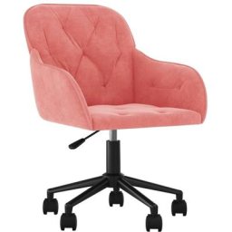 Chaise pivotante de bureau Rose Velours Vidaxl Rose