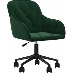 Chaise pivotante de bureau Vert foncé Velours vidaXL - Vert foncé
