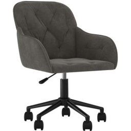 Chaise pivotante de bureau Gris foncé Velours Vidaxl Gris foncé