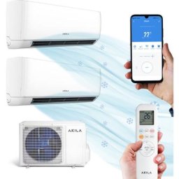 Climatiseur réversible Bi-split OBAMI 6200W 2100BTU Gaz R32 A++ - Blanc