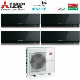 Mitsubishi - electric quadri split inverter climatiseur série kirigamine zen black msz-ef 7+9+9+9