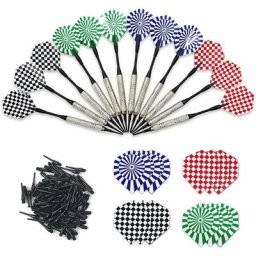 Pointe en plastique, 12 fléchettes à pointe souple et 100 pointes de rechange Fléchettes