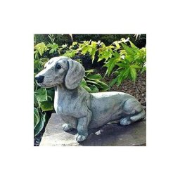 Résine Chien Teckel Sculpture Ornement De Jardin Figurine De Patio Animal D'extérieur Statue De