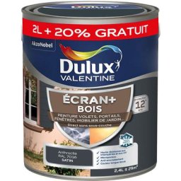 Ecran+ bois - Peinture satinée pour bois extérieur - Volets, portes, fenêtres, portails - Gris