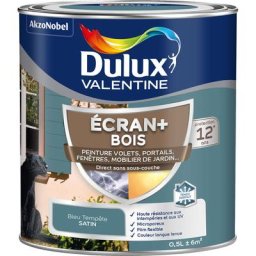 ECRAN+ BOIS - Peinture satinée pour bois extérieur - Volets, portes, fenêtres, portails - Bleu