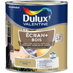 Ecran+ bois - Peinture satinée pour bois extérieur - Volets, portes, fenêtres, portails - Jaune