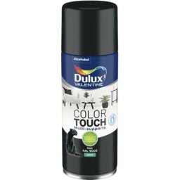 Lot de 2 - Peinture aérosol Color Touch Multi-Supports - Satin Noir 400 ml - Dulux Valentine - Noir