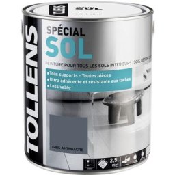 Peinture Spéciale Sol - Satin - Toutes pièces - Tous Supports - Lessivable - Gris Anthracite - 2,5L