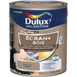 Ecran+ bois - Peinture satinée pour bois extérieur - Volets, portes, fenêtres, portails - Beige