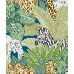 Good Vibes Papier peint Jungle Animals Vert et noir Noordwand - vert et noir