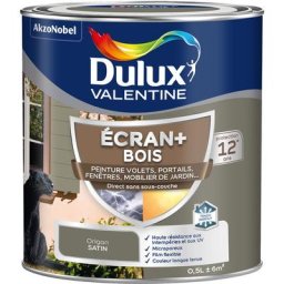 Dulux Valentine - ecran+ bois - Peinture satinée pour bois extérieur - Volets, portes, fenêtres,