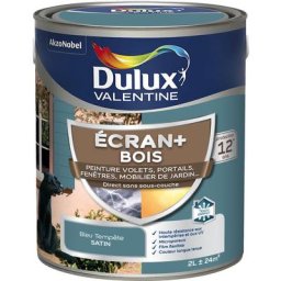 Ecran+ bois - Peinture satinée pour bois extérieur - Volets, portes, fenêtres, portails - Bleu
