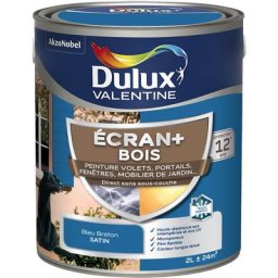 Ecran+ bois - Peinture satinée pour bois extérieur - Volets, portes, fenêtres, portails - Bleu