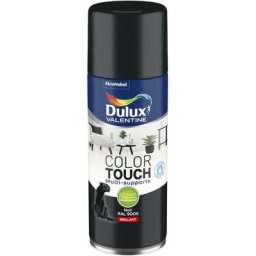 Maxi Pack 4 - Peinture aérosol Color Touch Multi-Supports - Brillant Noir 400 ml Dulux Valentine