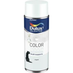 Lot de 2 - Peinture aérosol Color Touch Multi-Supports - Effet Metallisé Argent 400 ml Dulux