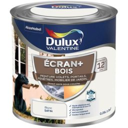 Ecran+ bois - Peinture satinée pour bois extérieur - Volets, portes, fenêtres, portails - Blanc