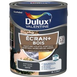 Ecran+ bois - Peinture satinée pour bois extérieur - Volets, portes, fenêtres, portails - Gris