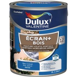 Ecran+ bois - Peinture satinée pour bois extérieur - Volets, portes, fenêtres, portails - Bleu