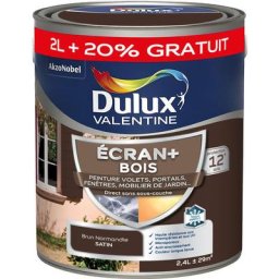Ecran+ bois - Peinture satinée pour bois extérieur - Volets, portes, fenêtres, portails - Brun