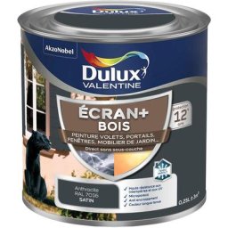 Ecran+ bois - Peinture satinée pour bois extérieur - Volets, portes, fenêtres, portails - Gris