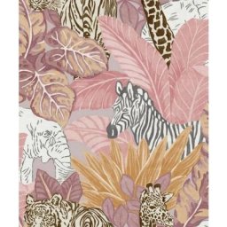 Noordwand - Good Vibes Papier peint Jungle Animals Rose et orange rose et orange