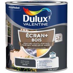 Ecran+ bois - Peinture satinée pour bois extérieur - Volets, portes, fenêtres, portails - Gris