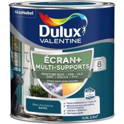 Ecran+ multi-supports exterieure - Peinture en Phase Aqueuse Éxtérieur - Satin Bleu Amazone 0,5 l