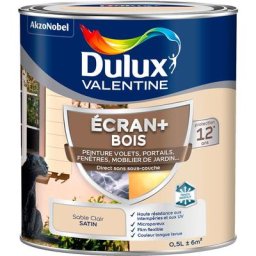 Ecran+ bois - Peinture satinée pour bois extérieur - Volets, portes, fenêtres, portails - Sable