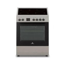 Continental Edison - Cuisiniere vitrocéramique CECV60FCS - 4 feux - L58,8 xP61 xH83 cm - Silver