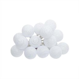 Guirlande led à piles 16 boules blanches D3.5 Atmosphera créateur d'intérieur - Blanc