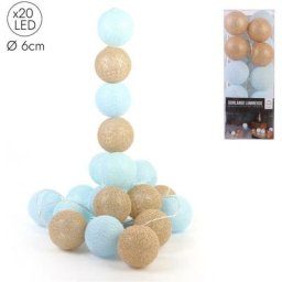 Guirlande Boule Bleu Dore 20led D6cm 3m72 - BLEU DORE