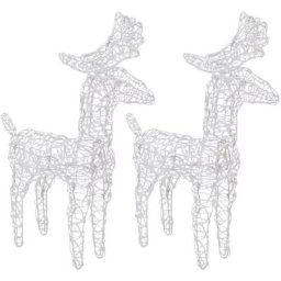 Rennes de Noël 2 pcs 80 led Multicolore Acrylique Vidaxl Multicolore