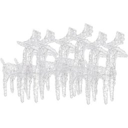 Rennes de Noël 6 pcs 240 led Multicolore Acrylique Vidaxl Multicolore