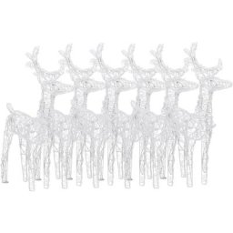 Rennes de Noël 6 pcs 240 led Blanc chaud Acrylique Vidaxl Blanc chaud
