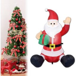 Aufun - Père Noël Gonflable avec éclairage led pour décoration de Noël 120cm