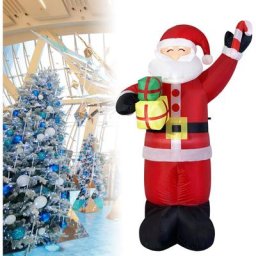 Aufun - Gonflable Père Noël avec éclairage led pour décoration Noël xl 180cm