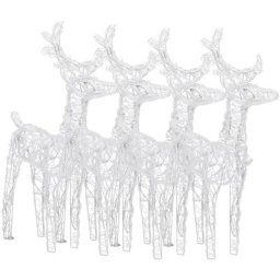 Rennes de Noël 4 pcs 160 led Bleu Acrylique Vidaxl Bleu