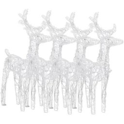 Rennes de Noël 4 pcs 160 led Blanc froid Acrylique Vidaxl Blanc froid