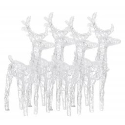 Rennes de Noël 4 pcs 160 led Blanc chaud Acrylique Vidaxl Blanc chaud