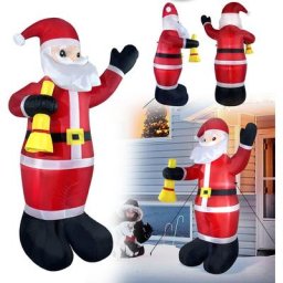 Gonflable Père Noël avec éclairage led pour décoration de Noël xxl 240cm - Aufun