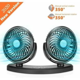 Ventilateur à Double Tête Rotatif Ventilateur usb avec 3 Vitesses Ajustables, Ventilateurs de