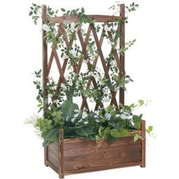 Jardinière Treillis Extérieure Bois Bac à Fleurs Rectangulaire Grande Taille Carré Potager de