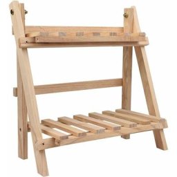 Tagère à plantes en bois à 2 niveaux pour pot de fleurs, échelle, support pour plantes pour petits