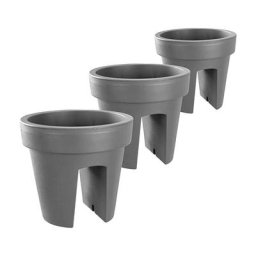 Lot de 3 jardinières de balcon 24,5 cm – 12,3 Litres Artecsis Balconniere exterieur - Bac à fleurs