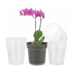 10 pièces Pot Fleurs Transparents Plastique Pot de Fleur Petits Pots à Orchidée Plastique Pot pour