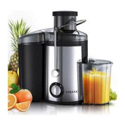 Lexlife Extracteur de jus 400W, Centrifugeuse de fruits 2 vitesses bouche 65 mm, jarre à jus de 450