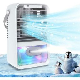 Ersandy - Rafraîchisseur d'air 4 en 1 Mini avec Aromathérapie et Humidificateur 486m³/h 60W Blanc