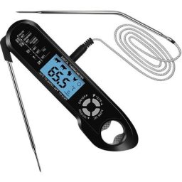 Thermomètre à viande, thermomètre alimentaire à lecture instantanée avec double sonde, écran lcd