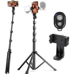 Trépied pour smartphone Trépied pour appareil photo Trépied de voyage en aluminium léger avec clip